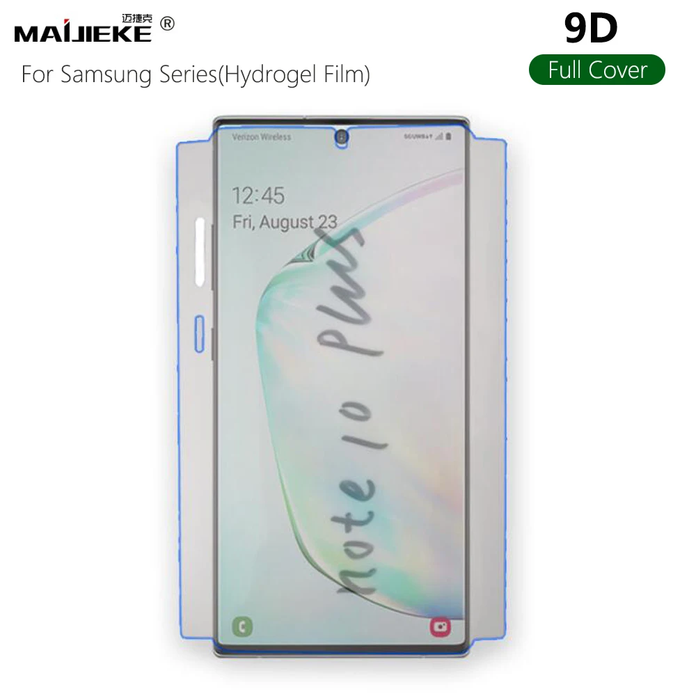 Передняя Гидрогелевая пленка с полным покрытием 20D для Samsung Galaxy S10 S20 plus ultra Note 10 S7