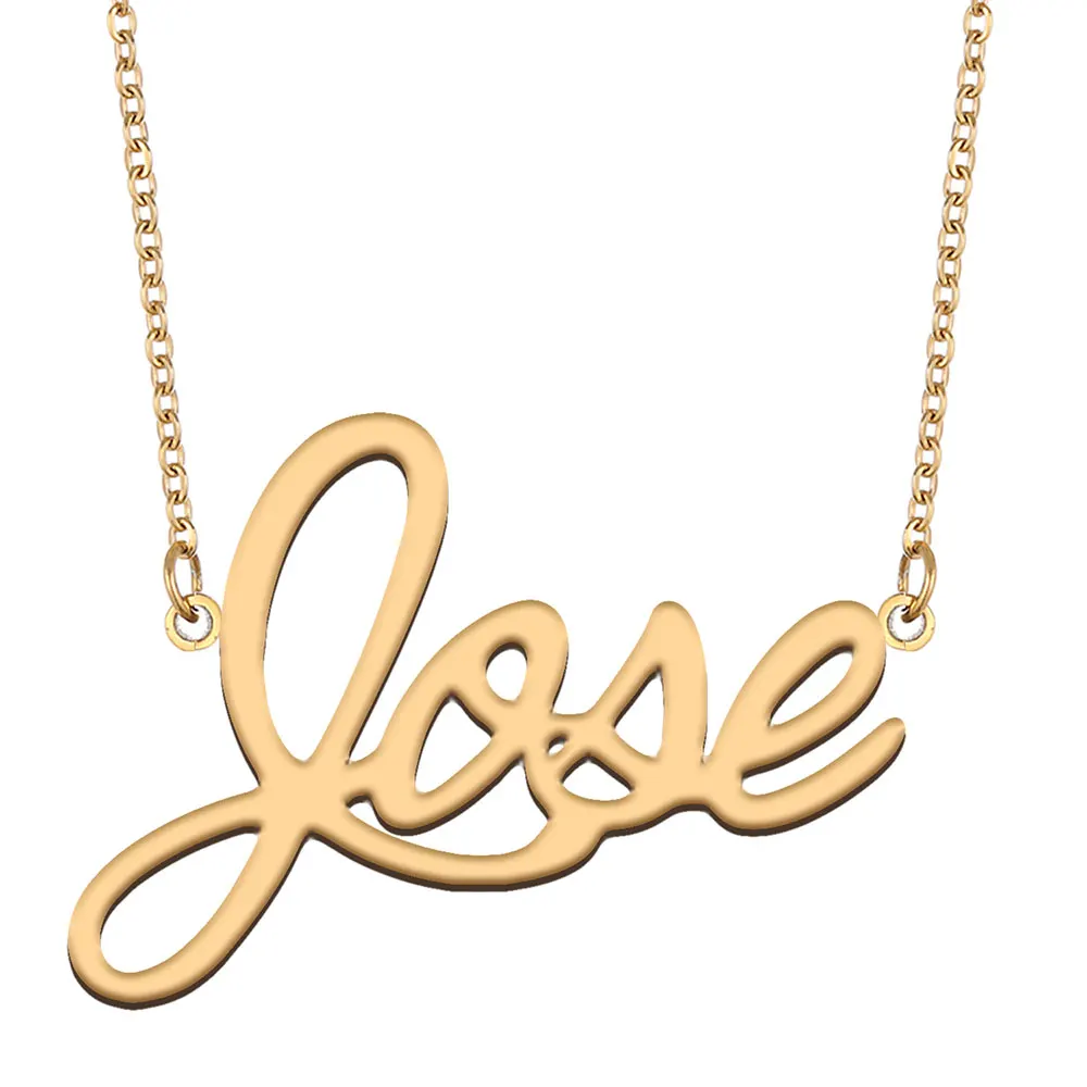 

Jose Name Necklace for Women Personalized Stainless Steel Jewelry Gold Plated Nameplate Pendant Femme Mothers Girlfriend Gift