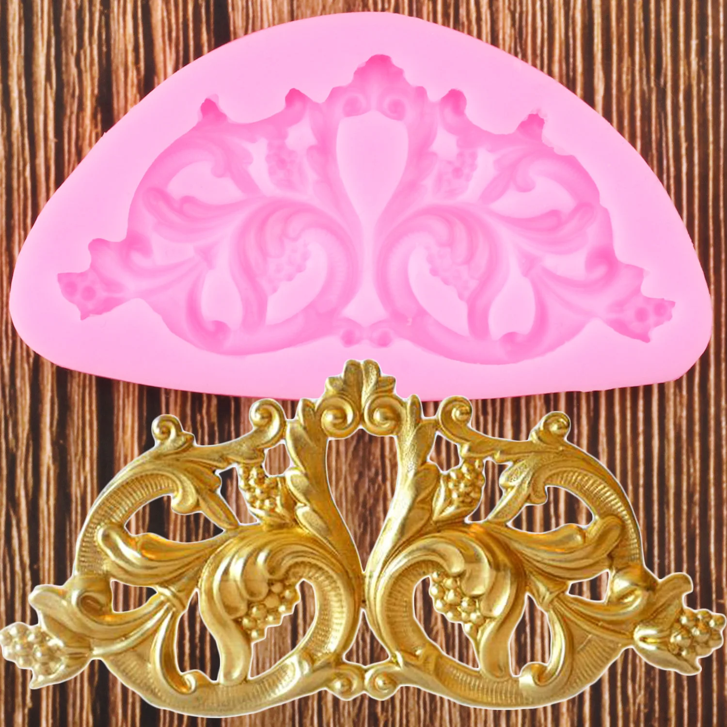 

Scroll Leaves Relief Silicone Molds DIY Grapes Cupcake Topper Fondant Cake Decorating Tools Chocolate Candy Polymer Clay Moulds