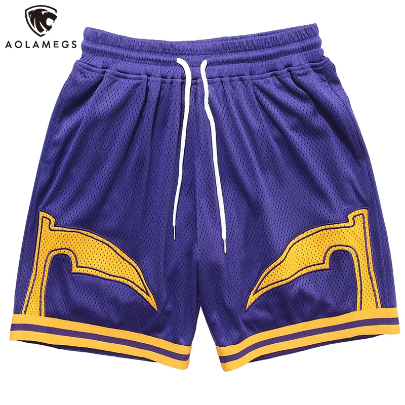 

Aolamegs Shorts Men Hit Color Printed Basketball Shorts Drawstring Breathable Running Sweatpants Summer Dunk Hip Hop Streetwear