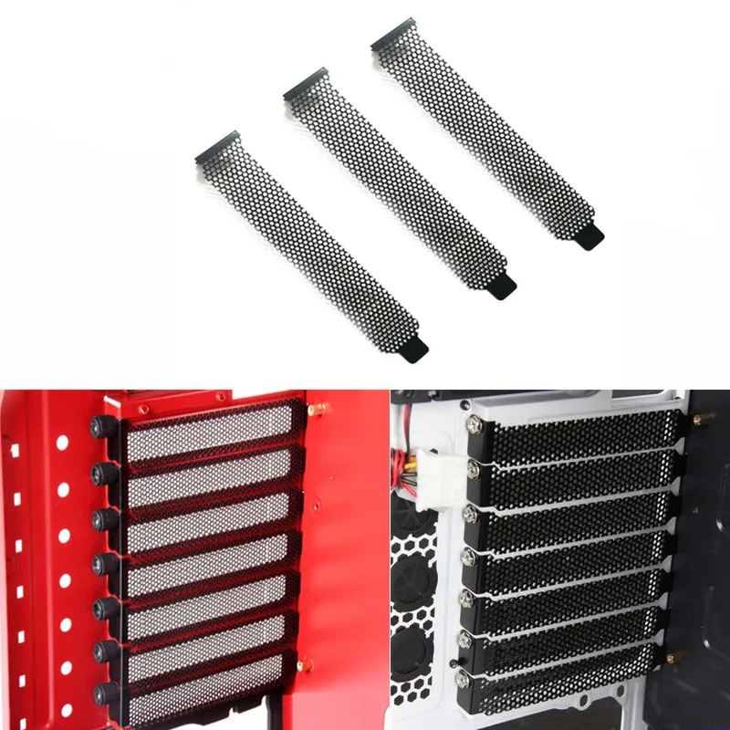 1/5/10pcs 12mm PCI slot cover Dust-proof net baffle Chassis Cooling Dust Filter PC Case Dust Filter Cooling dust-proof net ventilation Computer case black