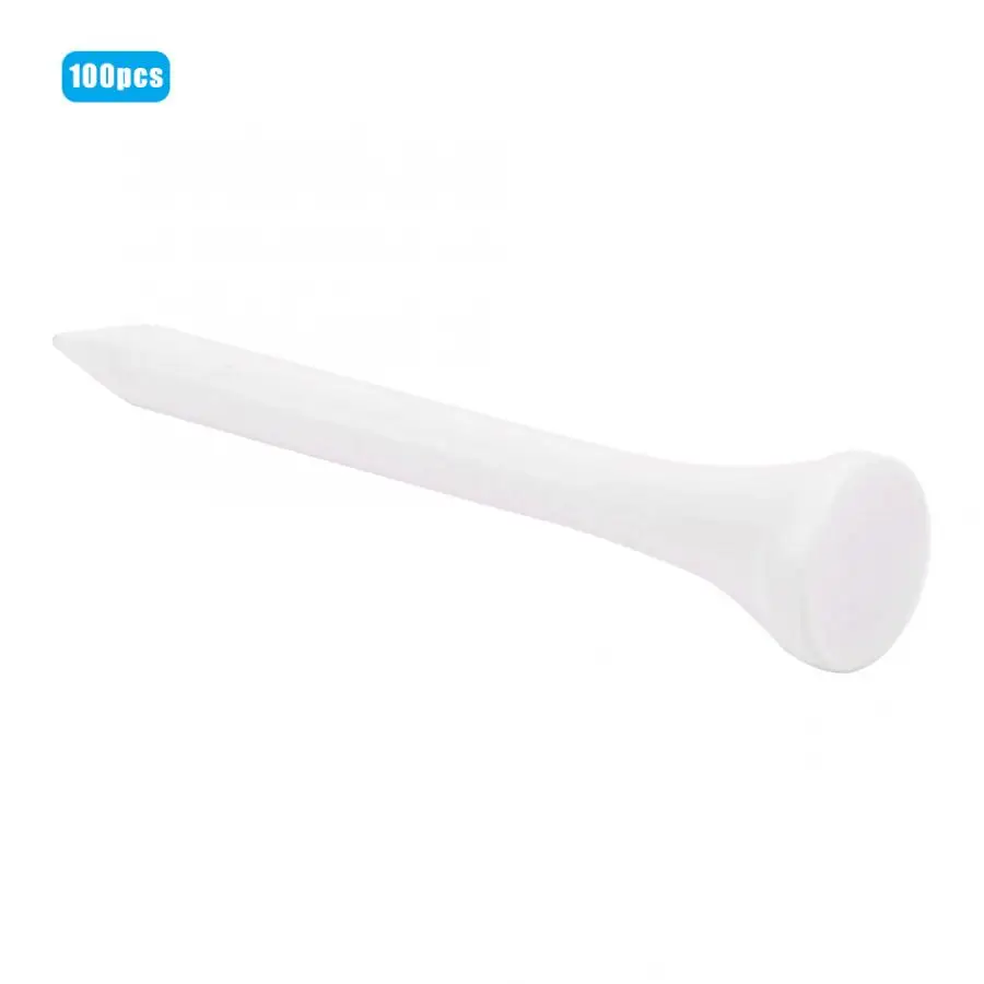 100 Pcs 54cm Wooden Golf Tee Golf Tee White Golf Ball Tee For Golf Training And Practicing