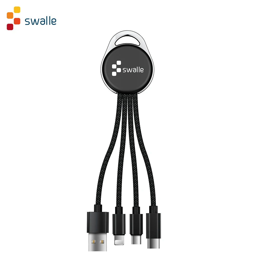 Swalle 3 в 1 USB кабель брелок короткий Micro usb type C мульти зарядное устройство кабель для Xiaomi huawei iPhone Быстрая зарядка