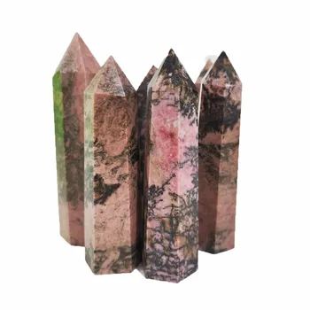 

Natural Rhodonite Crystal Point Healing Wand Stone Mineral Crystal Home Decoration Stone Study Room Decoration