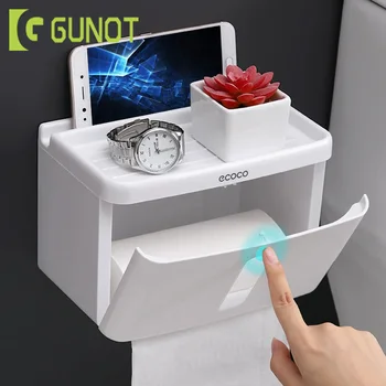 

GUNOT Waterproof Toilet Paper Holder Portable Tissue Storage Box Wall Mounted Toilet Paper Dispenser For Bathroom Tissue Holder
