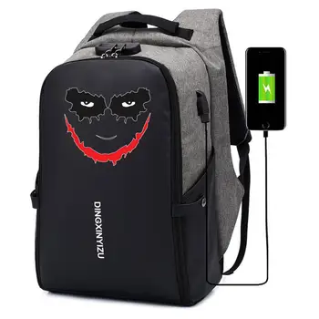 

Hot anime cartoon printing backpack men Laptop Anti-theft USB Charging Rucksack Travel Bagpack student book School Bags
