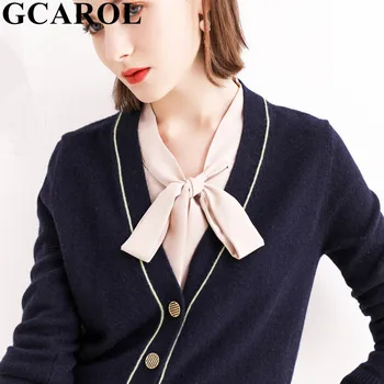 

GCAROL 2020 New Women Deep V Neck 30% Wool Cardigan Soft Breathable Minimalist Oversize Knitted Jacket Muti Occasion Casual Lazy