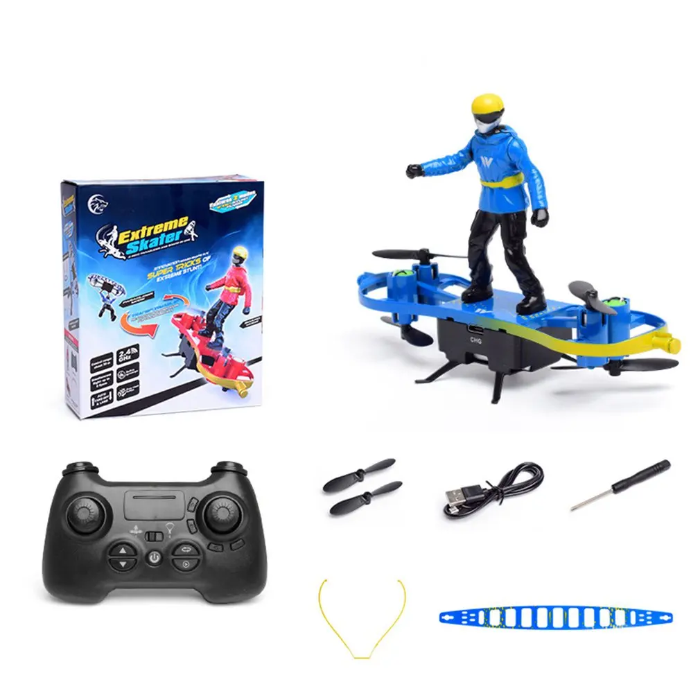 

Mini Four Axis Aircraft Multi Function Aerial Skateboard Special Effects Roll Remote Control Aircraft