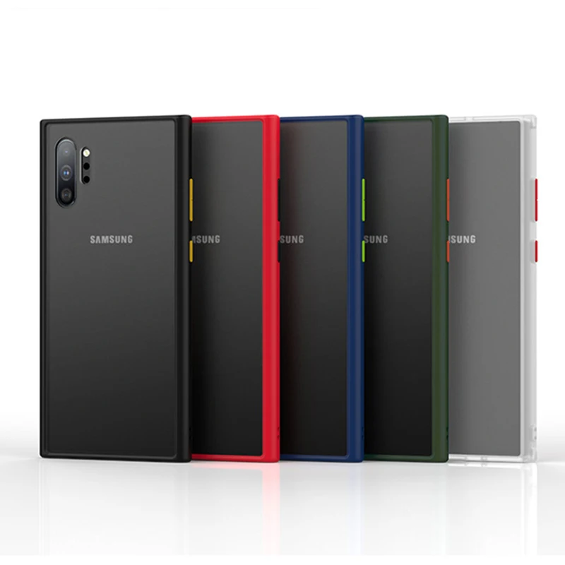 Роскошный противоударный чехол для Samsung Galaxy Note 10 S10 Note10 Plus Матовый Прозрачный A10 A20