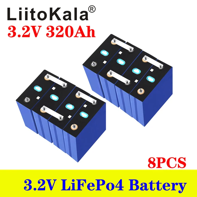 8pcs LiitoKala 3.2v 150Ah 100Ah 200ah 280ah 310ah 320ah LifePo4 battery for 12V 24V solar Inverter electric vehicle golf ccar |