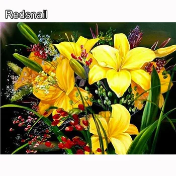 

5D DIY Diamond Painting Painted Yellow Flower Arrangement Mosaic Embroidery Cross stitch Embroidery Crafts Decoration TT261