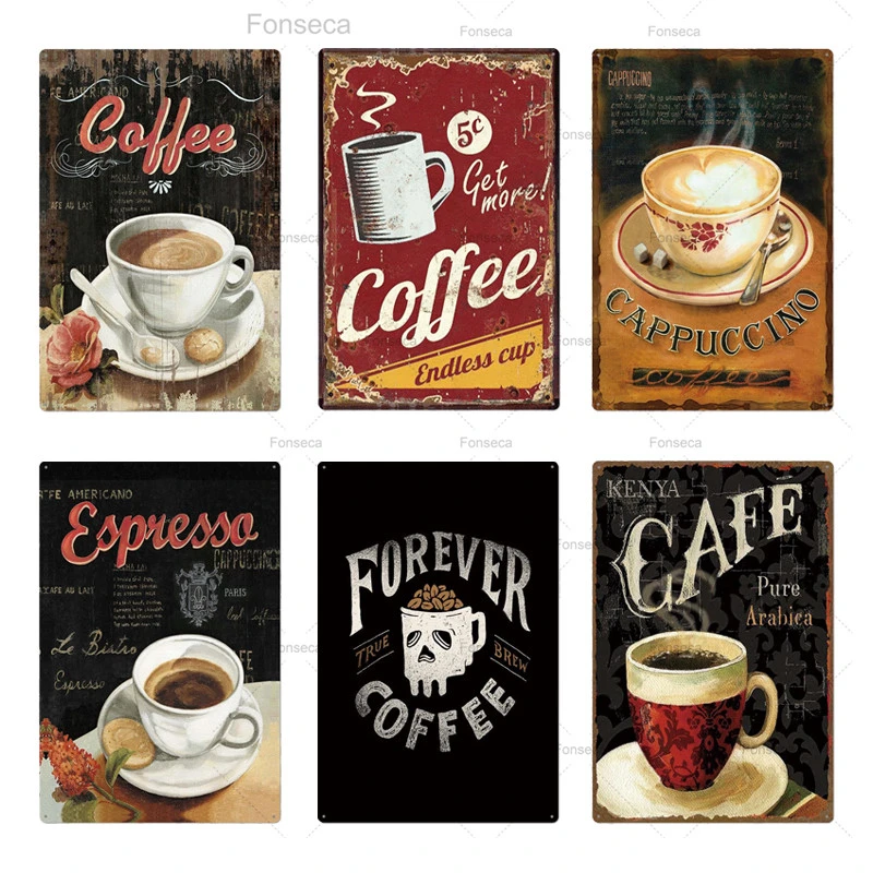 Cartel de Metal Vintage para decoración de pared, carteles de Metal Retro  para cocina, café, Bar, cafetería, pintura de hierro|Placas y señales| -  AliExpress