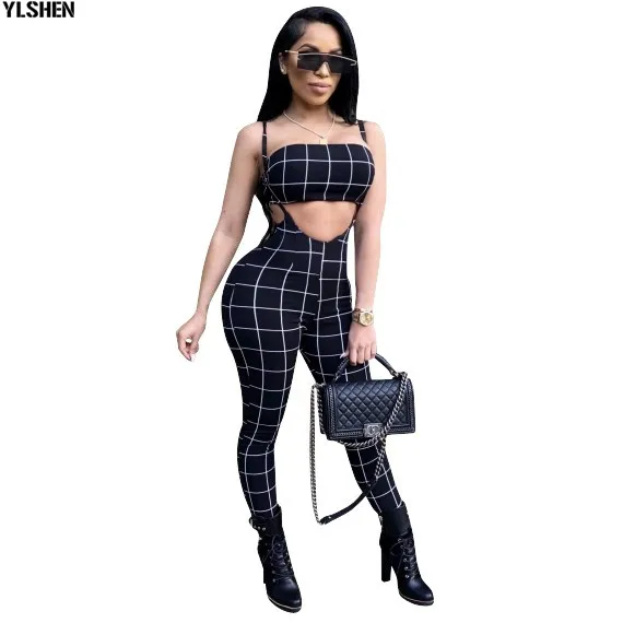 Plus Size 2 Two Piece Set Bodycon Jumpsuit for Women Sexy Matching Sets Bodysuit Tops + Pants Suit Woman Outfits Two Way to Wear 19
