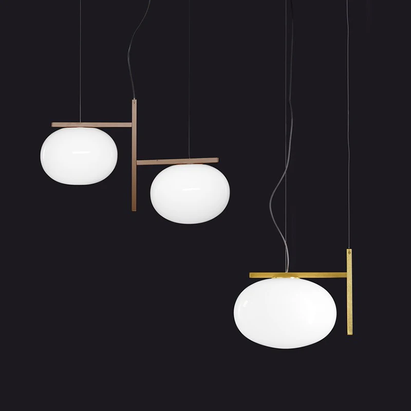 Nordic White Glass Pendant Lights Modern Art Deco Pendant Lamp Bar Cafe Shop Hanglamp Luminaire Suspension gold hanging lights