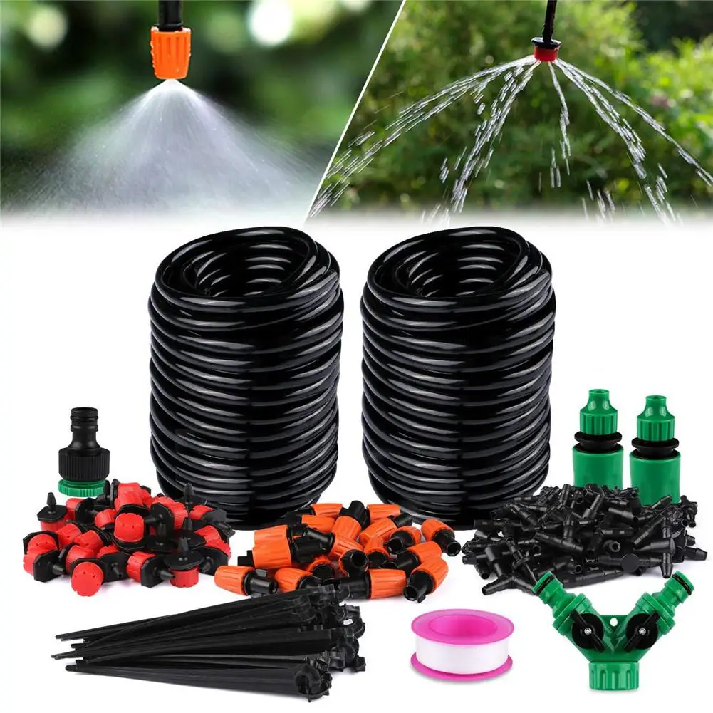 Garden Watering System Kits 30M Drip irrigation Automatic Spray Cooling System 