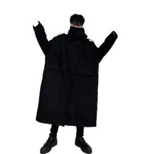 Зимнее мужское длинное пальто Тренч Большие размеры толстовки с капюшоном Длинная Парка мужская одежда толстый свитер для улицы Мон Эркек кабан абриго