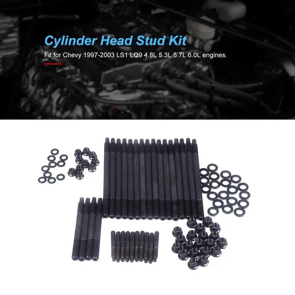 

Cylinder Head Stud Kit for Chevy LS1 LS6 LS2 1997-2003 Head Stud Replacement Set 4.8L 5.3L 5.7L 6.0L 33380 LQ9