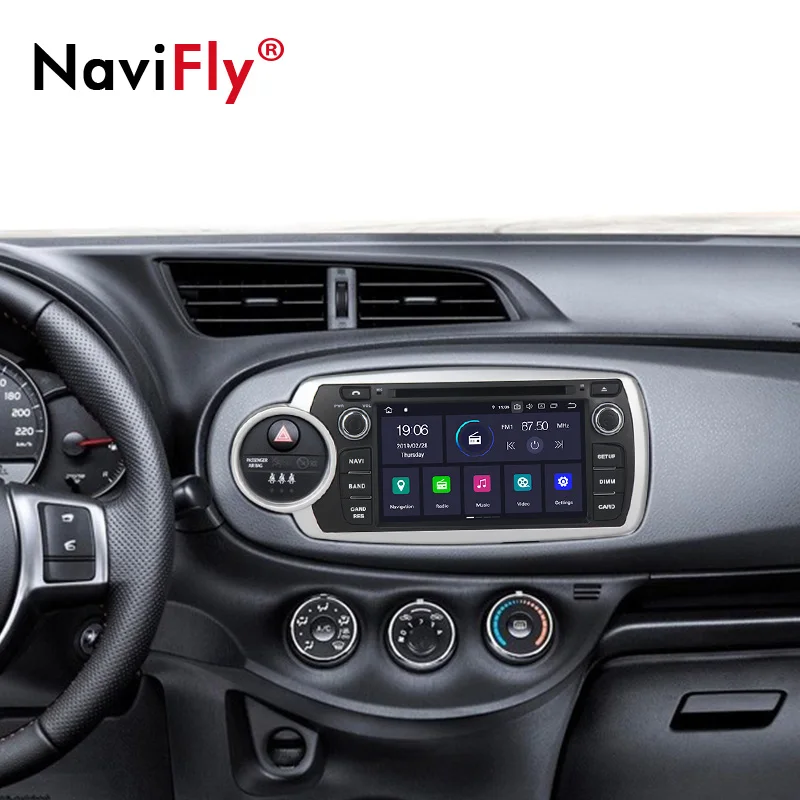 NaviFly 4 Гб+ 64 ГБ Android 9,0 автомобильный Радио gps для Toyota Yaris 2012- Авто 2 Din Android DVD навигатор мультимедийный плеер