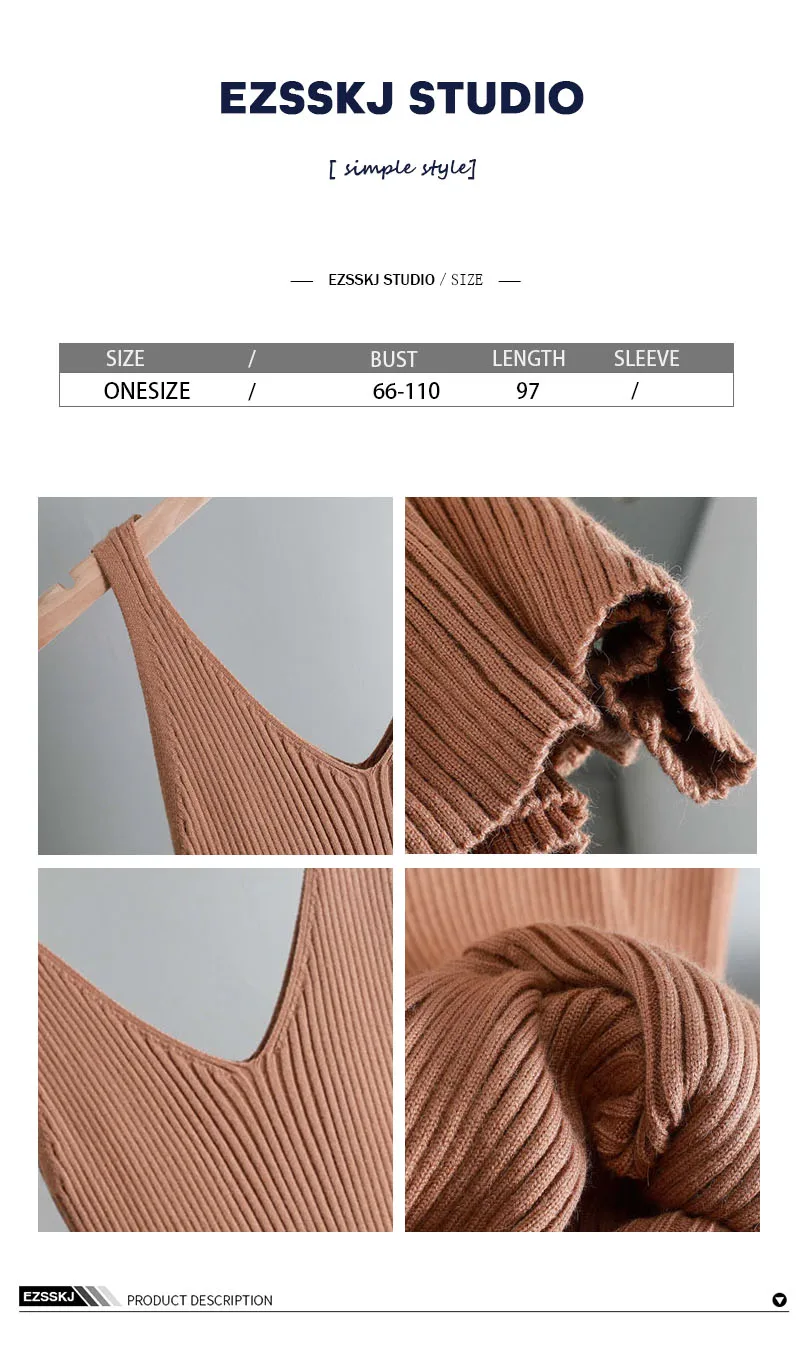 autumn winter Woman thick knit Tank Dress Casual sleeveless sweater dress Camisole Female v-neck camis sexy sweater dress