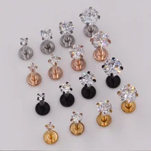 1 шт., Серьги Для Пирсинга Хряща из нержавеющей стали, ушной хрящ, серьги-гвоздики с кристаллами и цирконием, ювелирные изделия для пирсинга