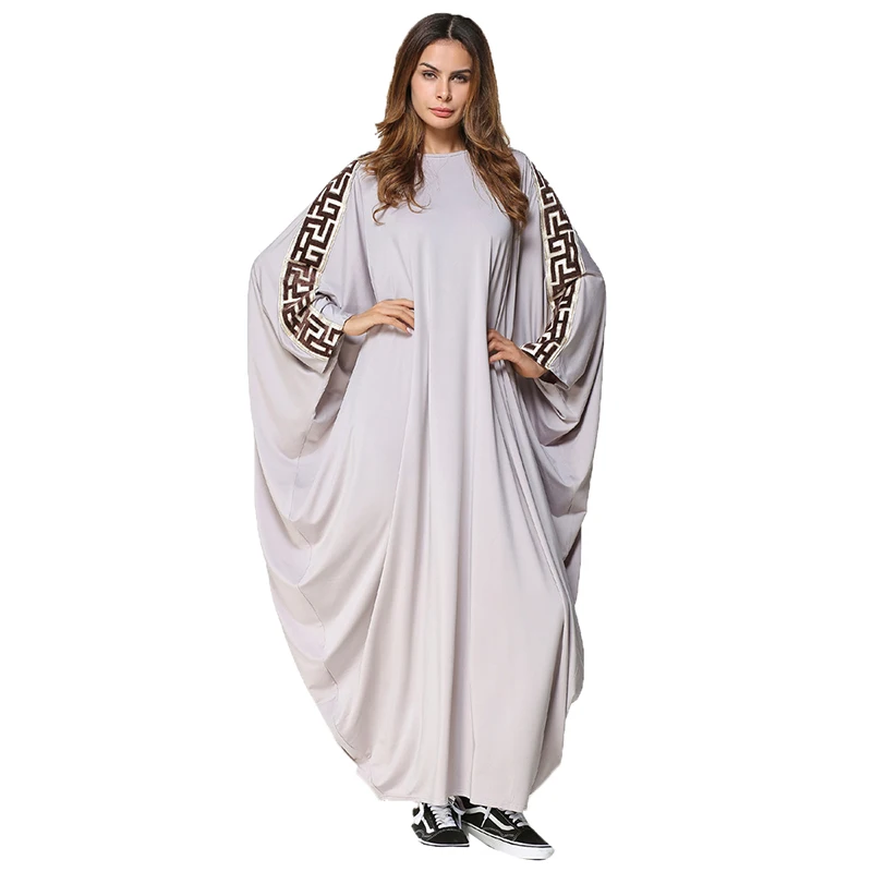 

new arab elegant loose abaya kaftan islamic fashion muslim dress clothing design women solid color dubai abaya