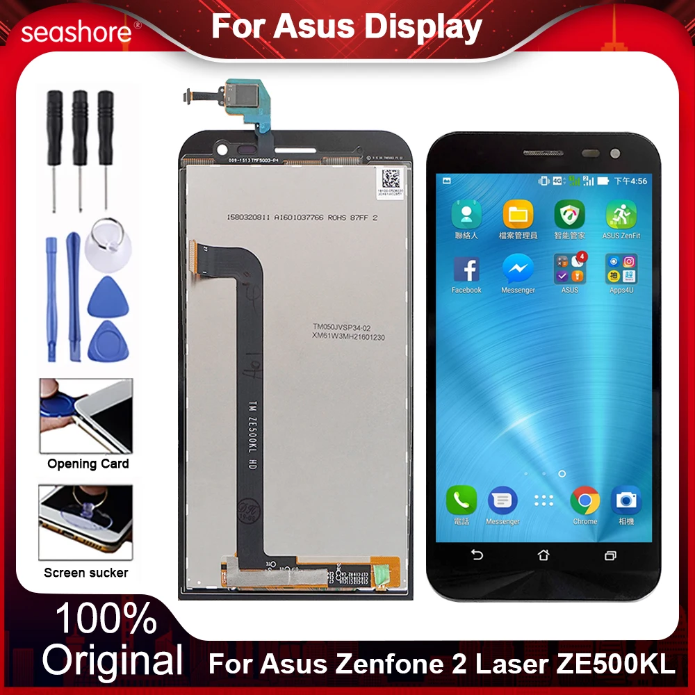 Original Display For Asus ZenFone 2 Laser ZE500KL Display Touch Screen For Asus ZE500KL LCD Display Digitizer Replacement Parts