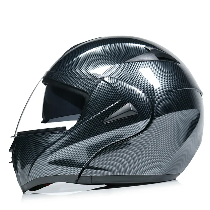 

Carbon fiber helmet electric motorcycle Bluetooth helmet double lens full helmet carbon fiber pattern tactical helmet