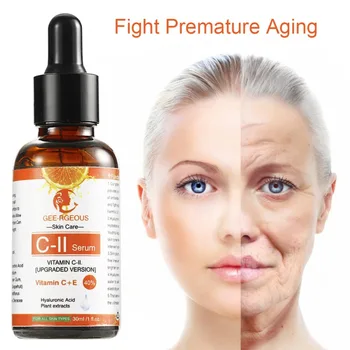 

Luxury Vitamin C Serum Hyaluronic Acid Moisturizing Shrinking Pores Smooth Fine Lines Brighten Skin Tone Face Serum