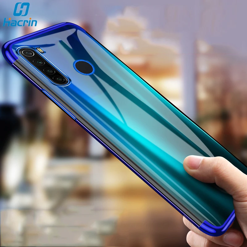 

Hacrin Case For Xiaomi Redmi Note 8T Case Soft TPU Transparent Clear Plating Cover For Redmi Note 8 8 T Case Protective Bumper