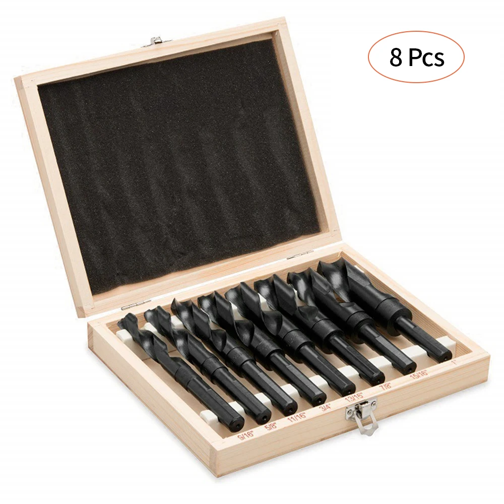 

8pcs/set Professional HSS Twist Drill Set of 8pcs High Speed Steel Twist Drill Bits Tool Set with Wooden Storage Case