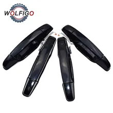 WOLFIGO Black Front Rear Left Right Outside Door Handle For Chevrolet GMC Cadillac 2007 2013 25890216 25890220 15915619 15915620