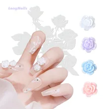 

100pcs/lot Fairy Maiden Style Rose Nail Decorations Flatback Pearl Luster Blossom Skin Pink Floret Resin Ornament Nail Arts Rose