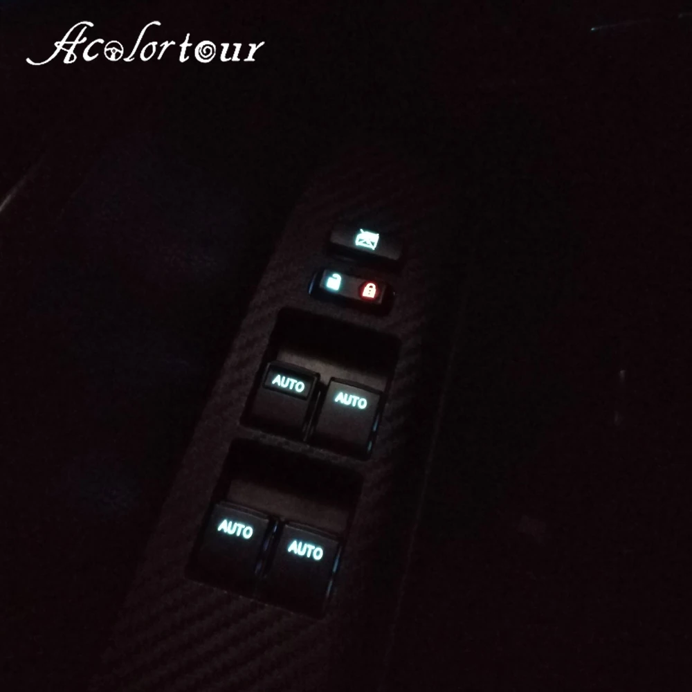 For Toyota Yaris Highlander Ice Blue LED Auto Window Elevator Switch Car Power Window Closer 