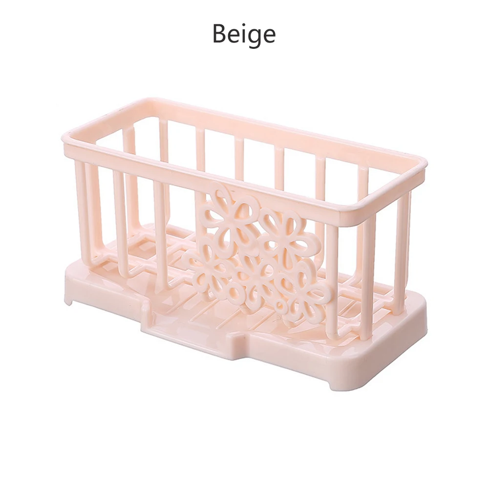 Kitchen Organizer Holder Container Bathroom Storage Accessory Kitchen Sink Brush Convenience Sponge Storage Basket Practical - Цвет: Beige