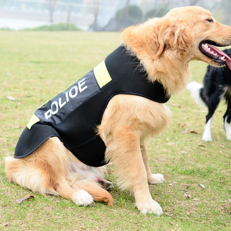Для средних и больших собак рабочая одежда полицейский спасательный жилет светоотражающий жилет спасательный жилет одежда костюм с сеткой