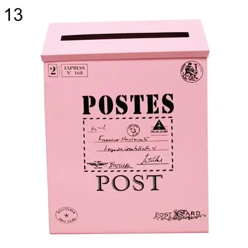 Ретро Металлические настенные почтовые ящики ведро газета письмо Box Post сад Декор - Цвет: 13