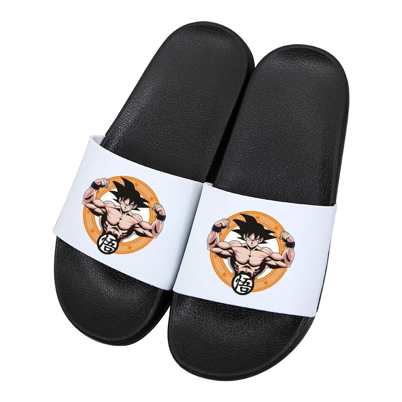 Anime Non-slip Slippers Unisex Japanese Cosplay Home Bathroom Sandals Summer Beach Outdoor cartoon White Black print Slippers