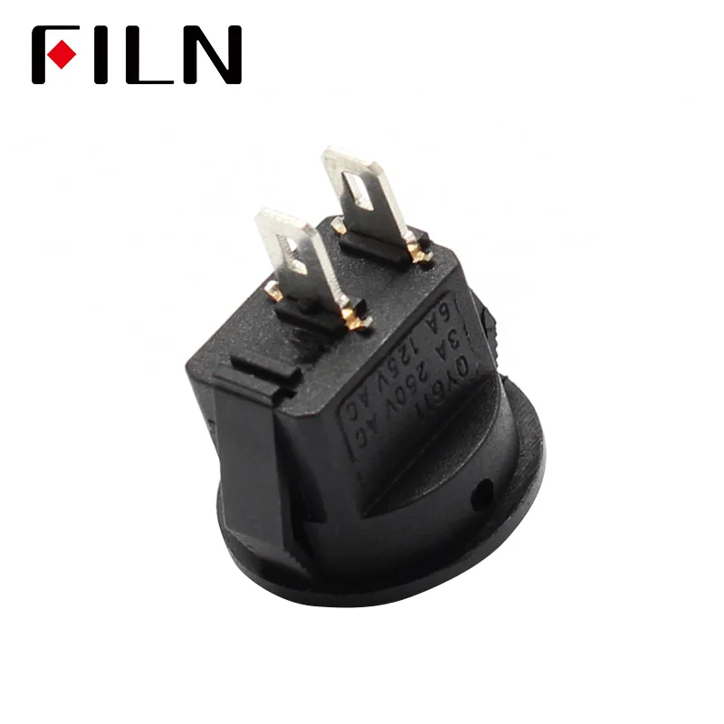 15MM Small Round Black 2-Pin 2-Files 3A250V 6A125V Rocker Switch Seesaw Power Switch for Car Dash Dashboard Toys (6)