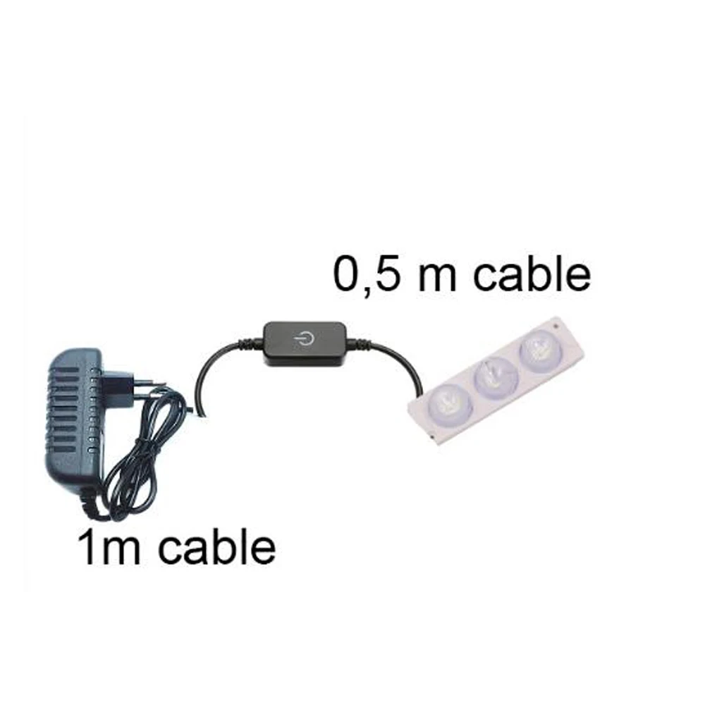 50 шт. 1 светодиодный модуль 3 s 3030 SMD 12 В IP68 Водонепроницаемый впрыска + диммер DC 1A