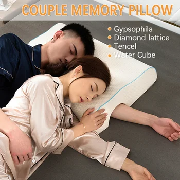

65x49x12cm Couple Pillow Slow Rebound Memory Pressure Pillow Anti-Hand Paralysis Pillow Neck Cervical Spine Protection Pillows