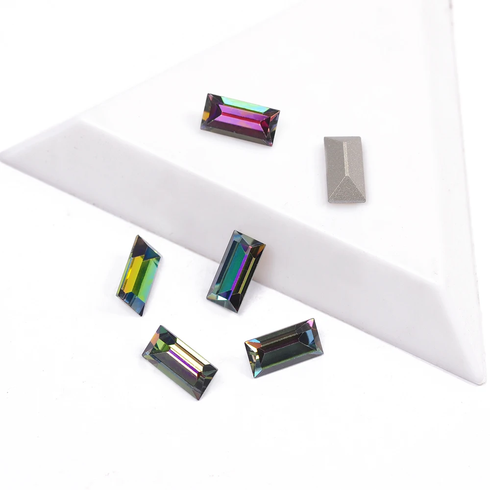 

YANRUO 4501 Baguette Shape VM Color Top Fancy Rhinestone 5x20mm 24pcs Nail On Rhinestones Bling Stones For Nails Art Decorations