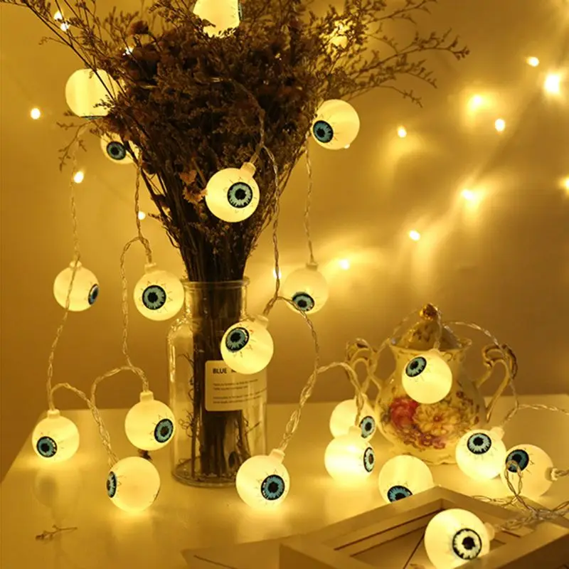 20 светодиодов светящийся Ghost Eyeball String Light Хэллоуин жуткая лампа для дома вечерние дворы