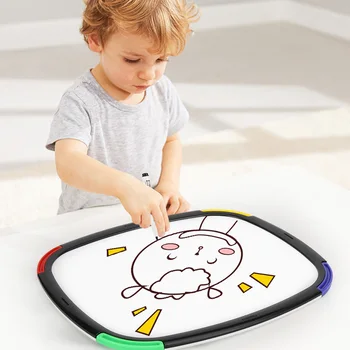 

Children Double-sided Magnetic Drawing Board Toy Graffiti Drawing Board with Magnetic Puzzle S7JN