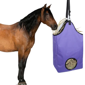 

Horse Training Treat Bag Oxford Cloth Tote Pouch Pet Horse Training Bag Adjustable Strap Outdoor Slow Feeding Straw Storage Bag