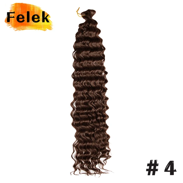 22-30inch Deep Wave Twist Crochet Hair Natural Synthetic Afro Curls Crochet Braids Ombre Braiding Hair  Extensions For Women #4