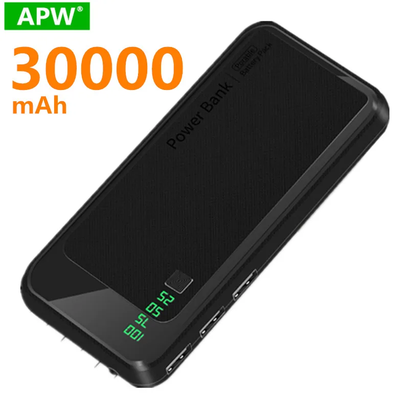 Высокая емкость 30000 мАч Внешний аккумулятор с двумя USB внешними аккумуляторами