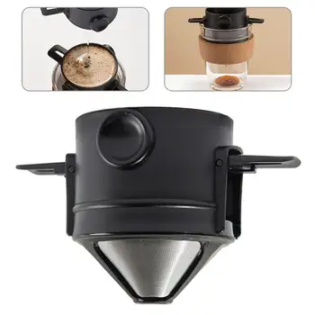 

304 Stainless Steel Coffee Filter Cup Fine Mesh Coffee Filter Foldable Coffee Dripper Portable Reusable Drip Coffee Tea Infuser