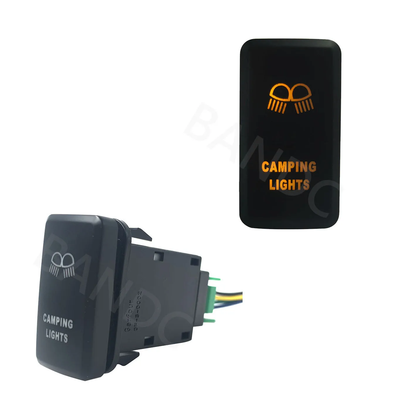 Doppia Lampada A Led Arancione, Interruttore A Pulsante Luci Da Campeggio Per Toyota Fj Cruiser 2010-2013, Accessorio Auto Toyota, 3Amp 12V, Cavi Jump