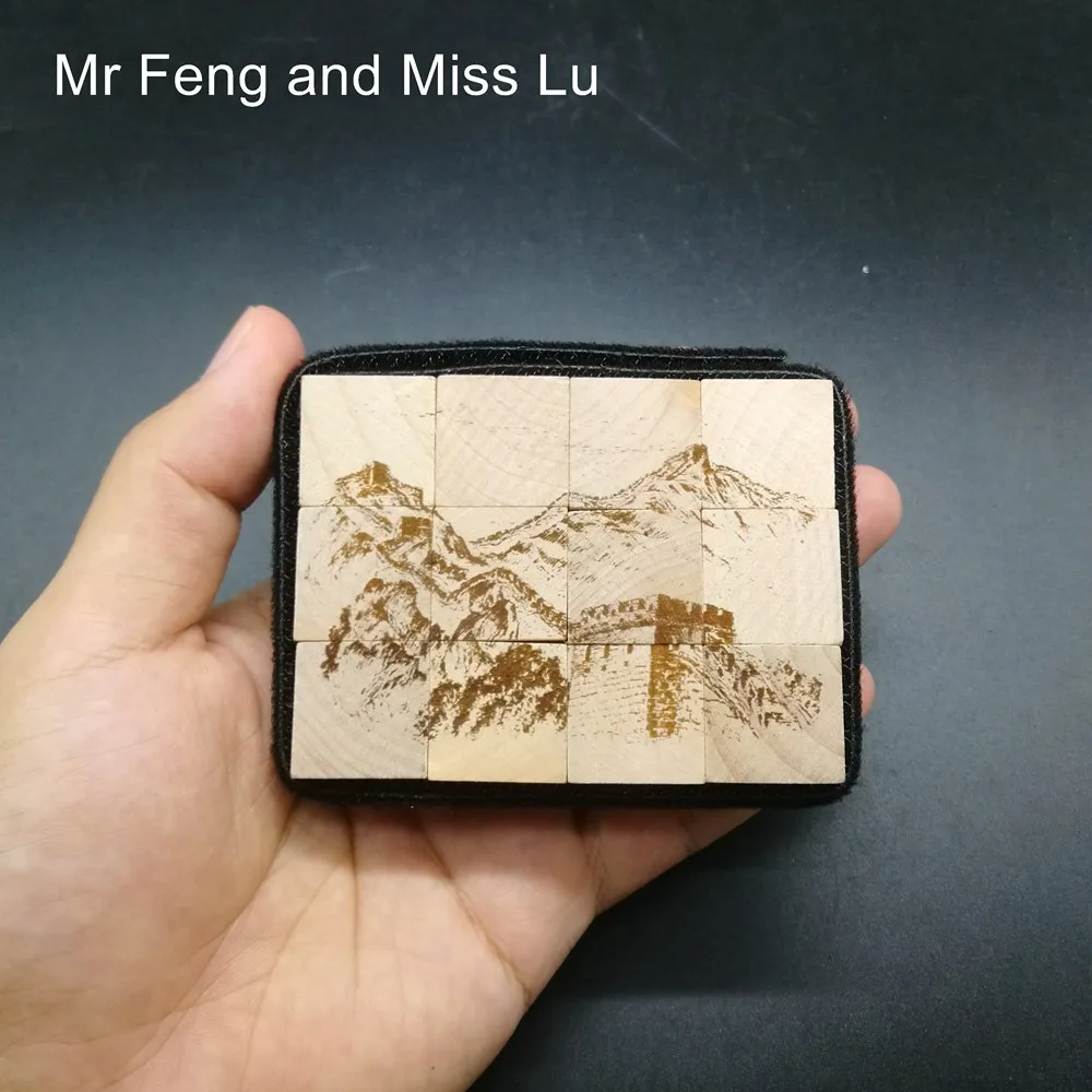

The Great Wall of China Photo Laser Engraving 3*4 pcs 20 mm Cube Wooden Puzzle Stack Game