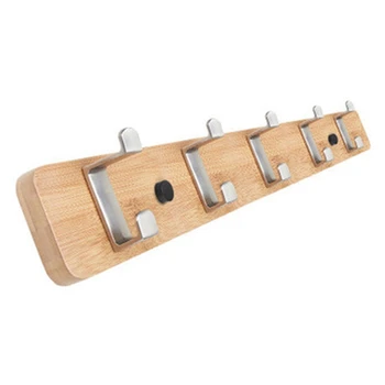 

Clothes Hook Creative Wall Door Hook Behind Wall Hanger Coat Rack Solid Wood Hanger Rack 5 Hooks